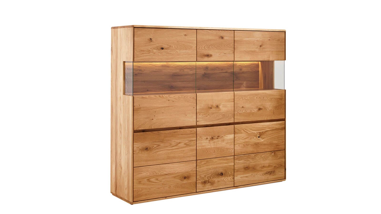 Beleuchtetes Highboard Hillsboro Aus Wildeiche Von Natura Home Breite