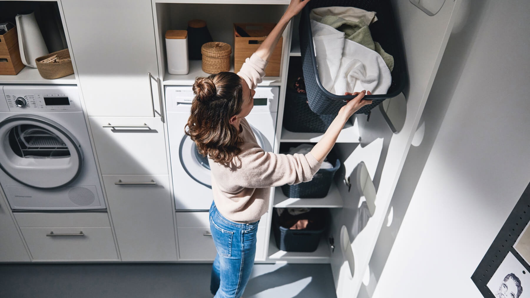 Wäschesortierschrank für perfekte Ordnung in Ihrem Hauswirtschaftsraum.