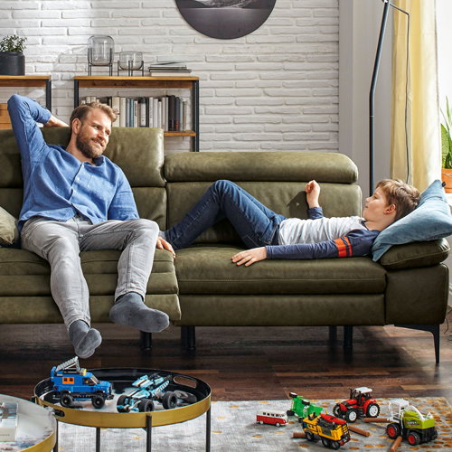 Ledersofa, grünes Leder, Pflege