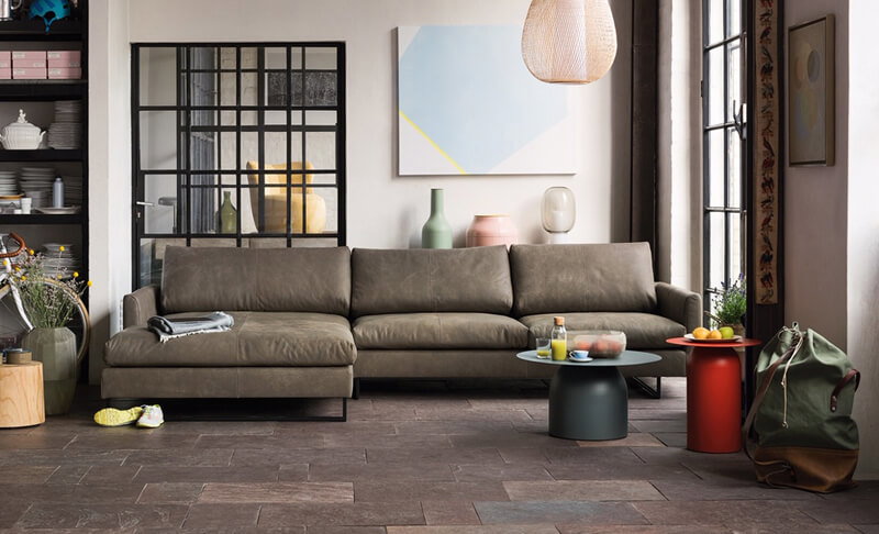 Freistil Sofa 134 von Rolf Benz, Ledersofa