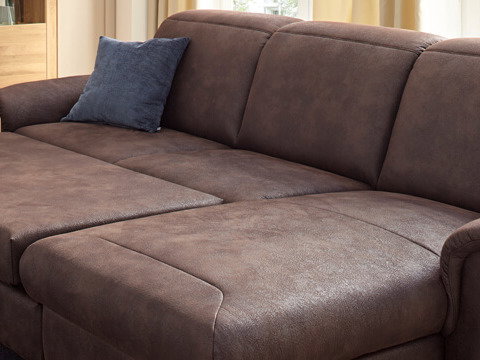 Schlafsofa Leder, braun, Global Cornella