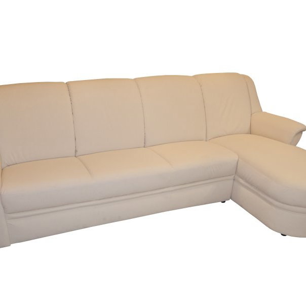 Sofa mit hellem Stoffbezug im Abverkauf
