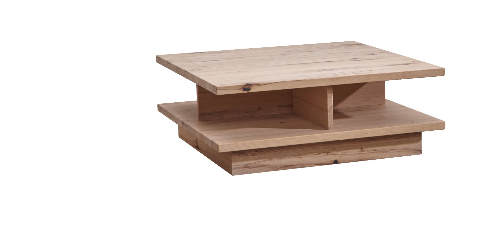 Couchtisch Cabrera - LBH ca. 85x85x32 cm, Astbuche massiv