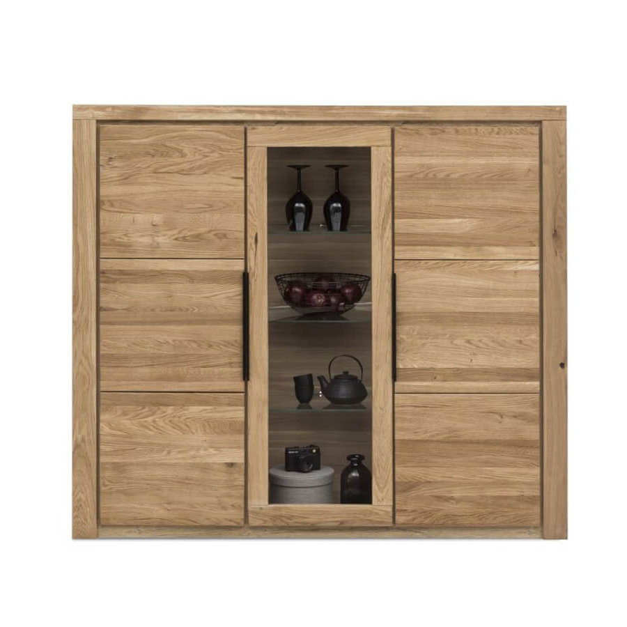 Highboard Eltia von Viva in Eiche teilmassiv mit drei Türen