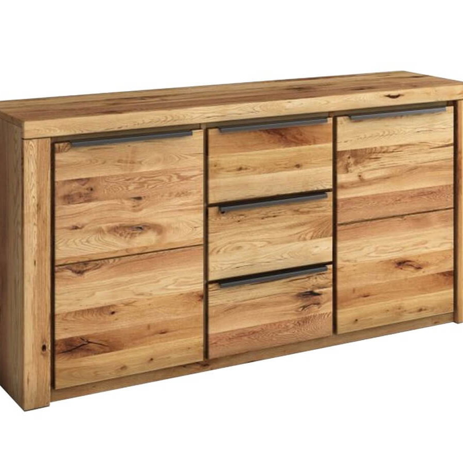 Sideboard Eltia von Viva in Eiche teilmassiv mit zwei Türen und drei Schubladen