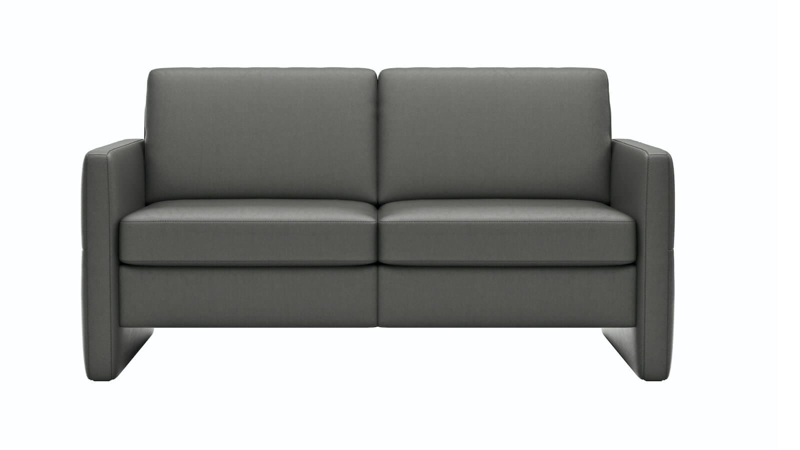 Sofa Arima - 2-Sitzer, Leder, Anthrazit