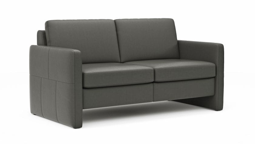Sofa Arima - 2-Sitzer, Leder, Anthrazit vonGlobal Comfort