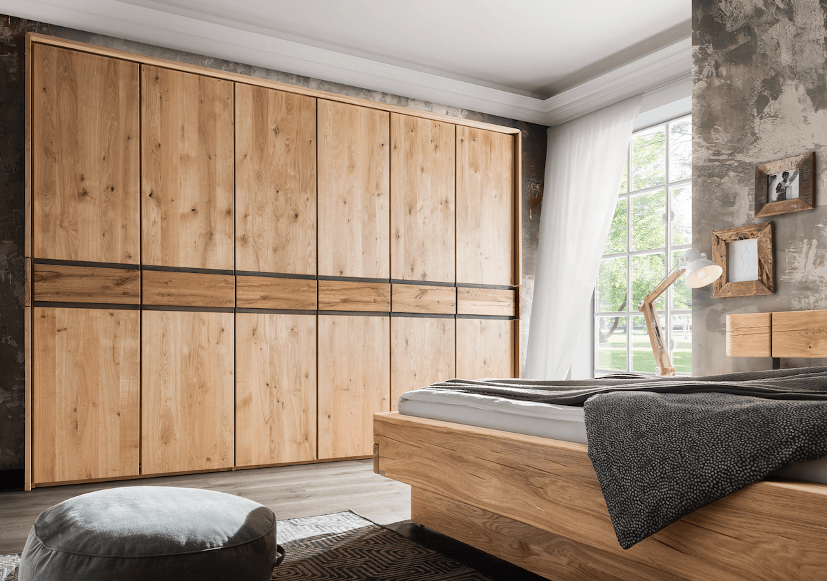 Dreht&uuml;renschrank Baltimore - inkl. Passepartout, B ca. 297 cm, Wildeiche massiv von Natura Home