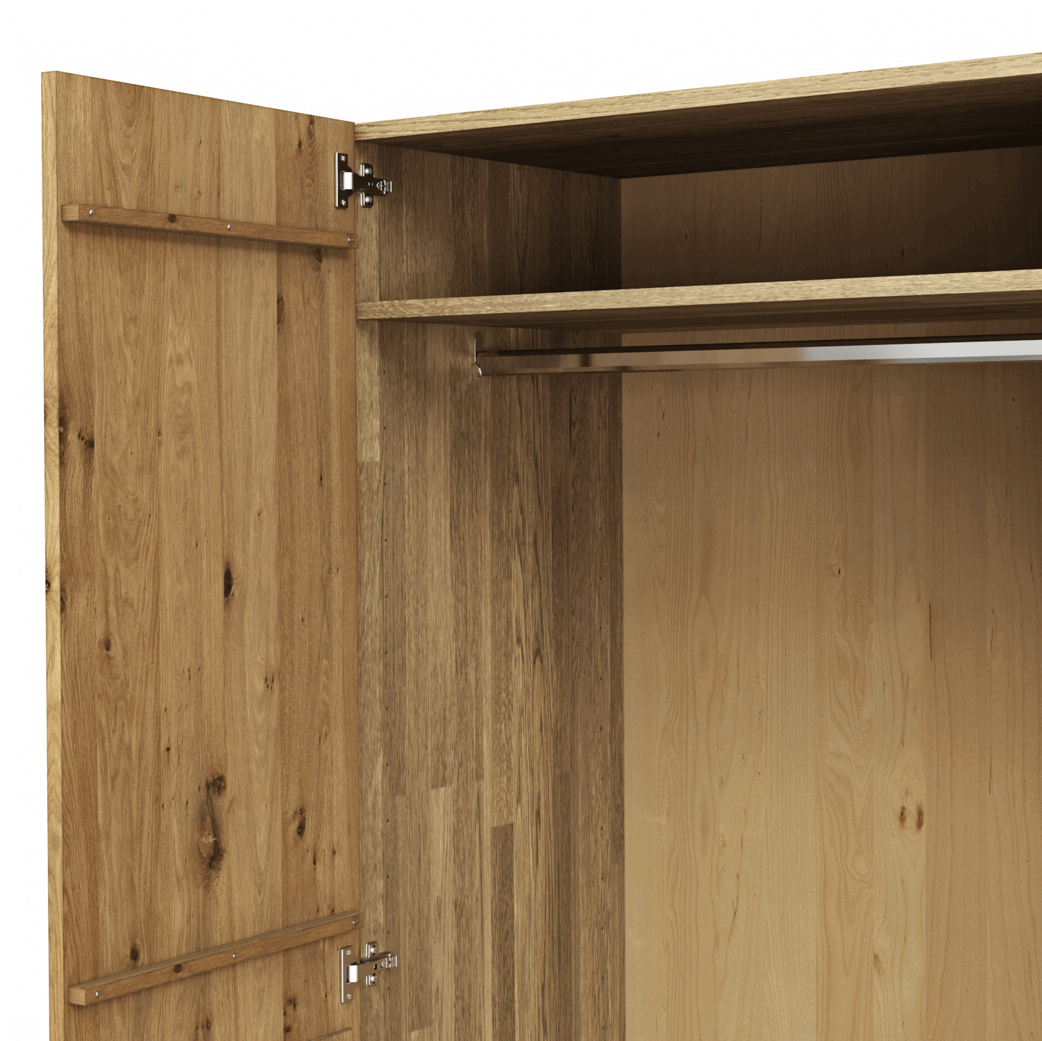 Drehtürenschrank Baltimore - B. ca. 291 cm, Wildeiche massiv von Natura Home