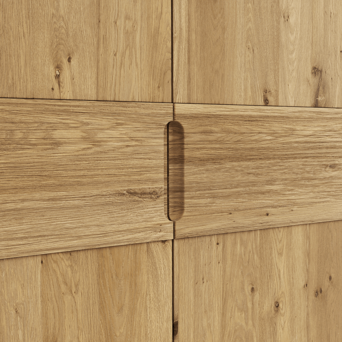 Drehtürenschrank Baltimore - B. ca. 291 cm, Wildeiche massiv von Natura Home