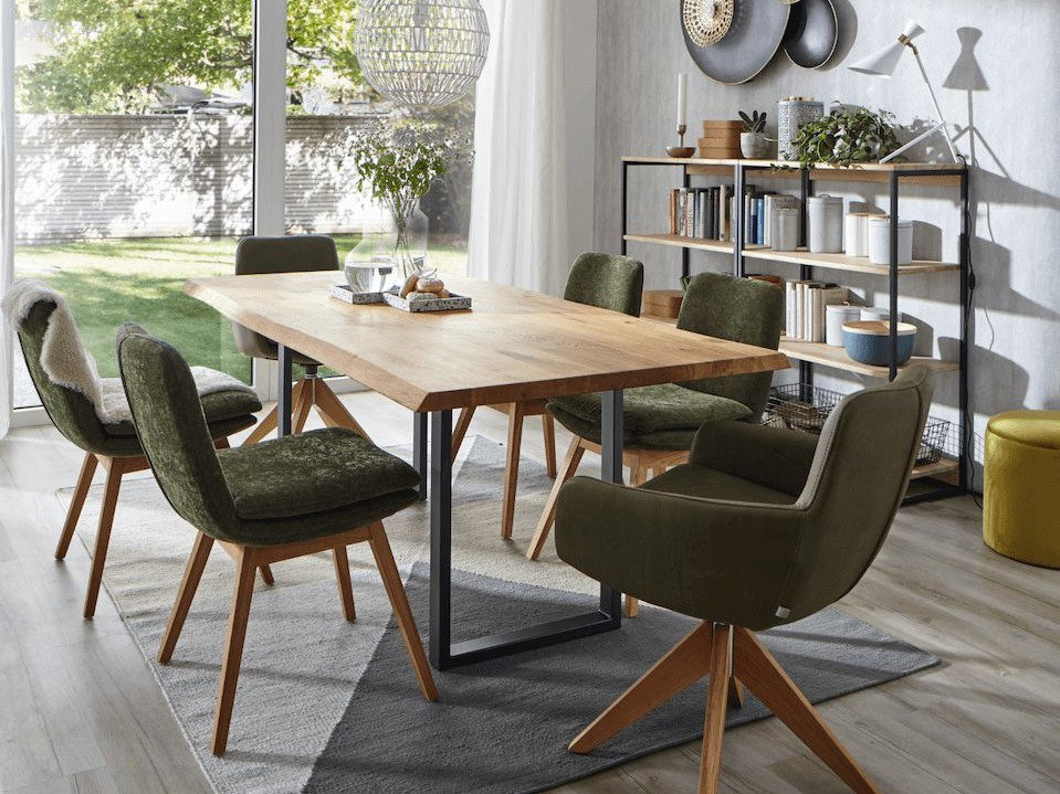 Polsterstuhl Macano - Stoff, Olive von Global Family