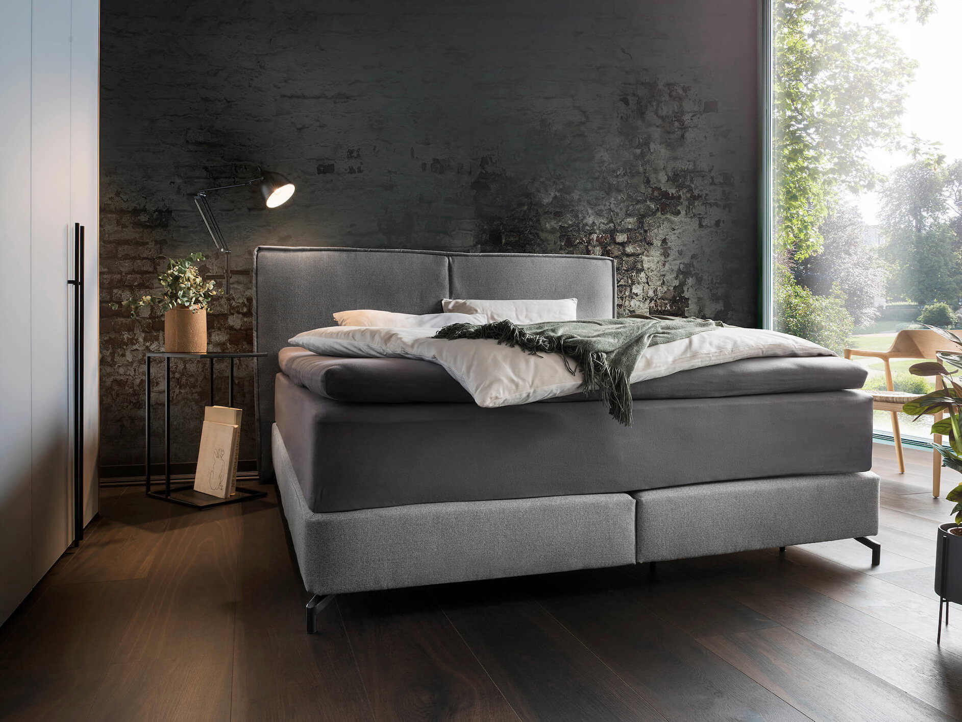 Boxspringbett Alpin von Natura Home, Variante in grau