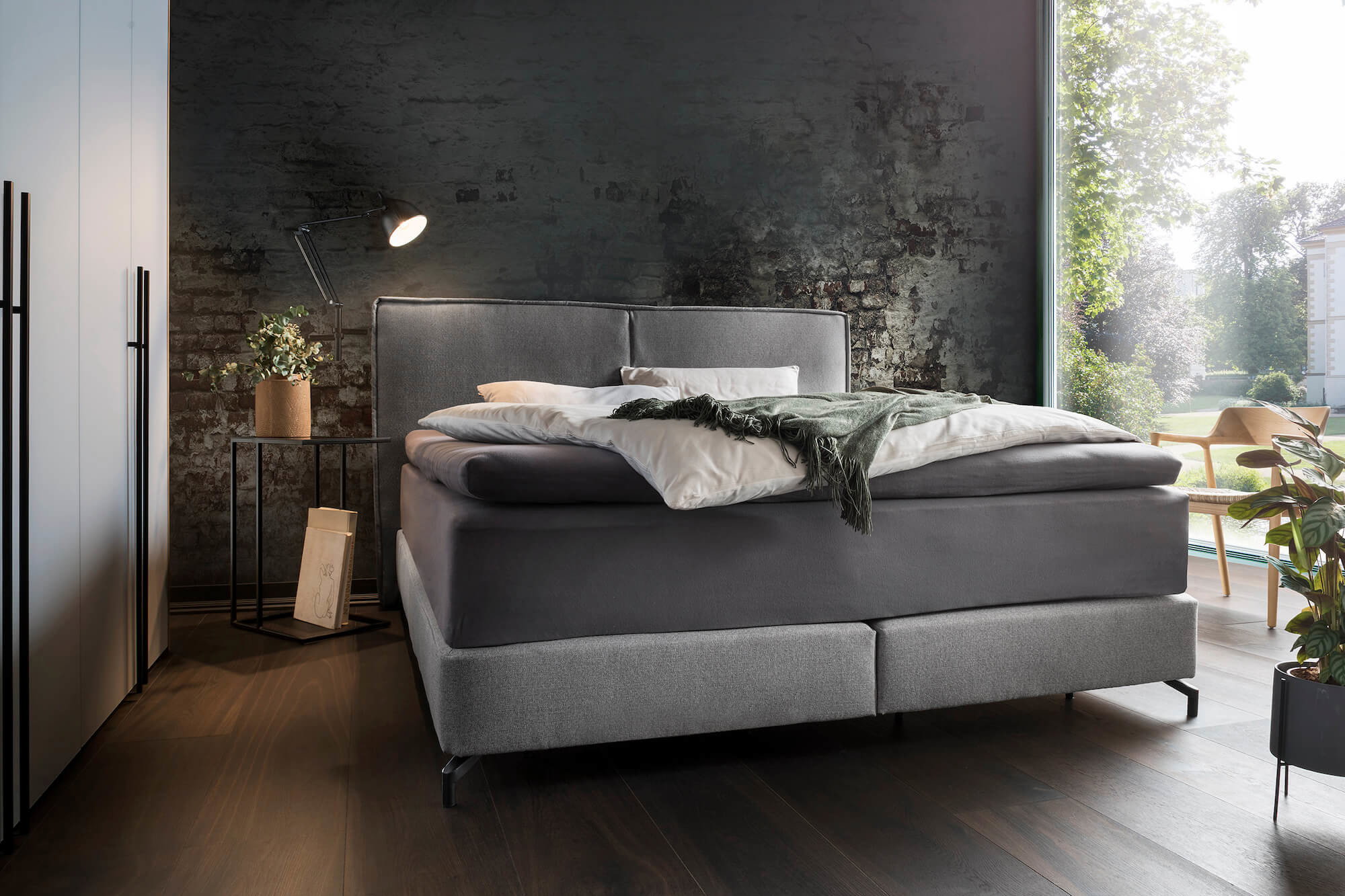 Boxspringbett Alpin von Natura Home, Variante in grau