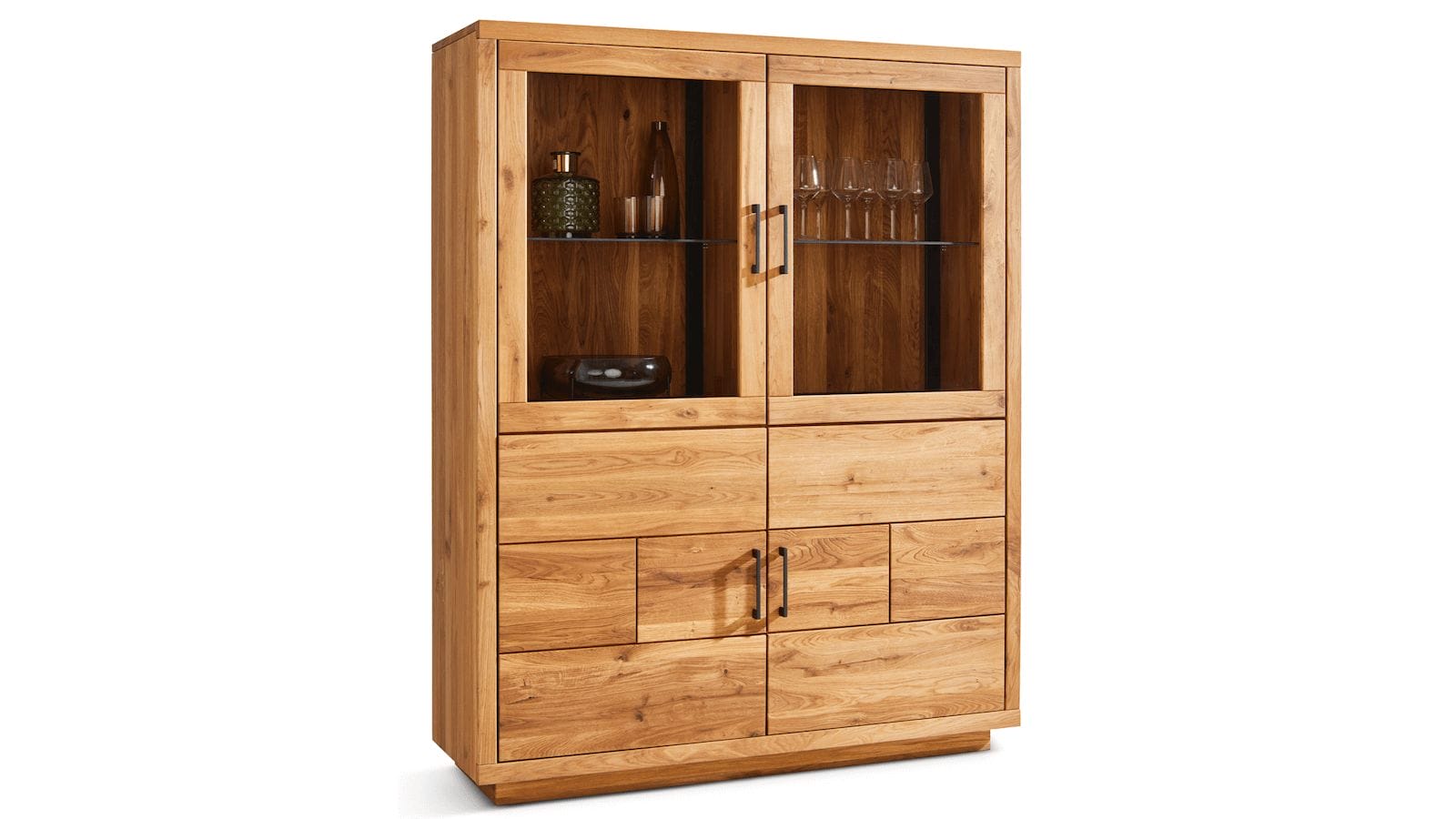 Highboard Hartford - Eiche massiv L mit 4 Türen von Natura Home