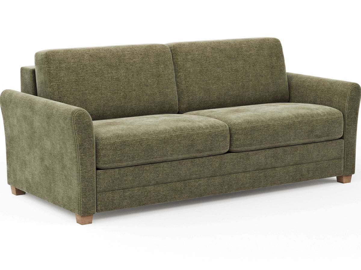 Sofa Lakeville - 2-Sitzer inkl. Schlaffunktion, Stoff, Grün von Natura Home