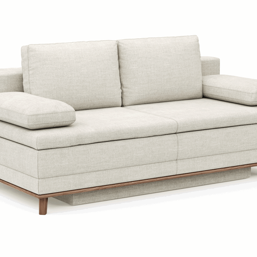 Sofa Lakeville2 - 2-Sitzer inkl. Schlaffunktion mit Bettkasten, Stoff, Natur von natura Home
