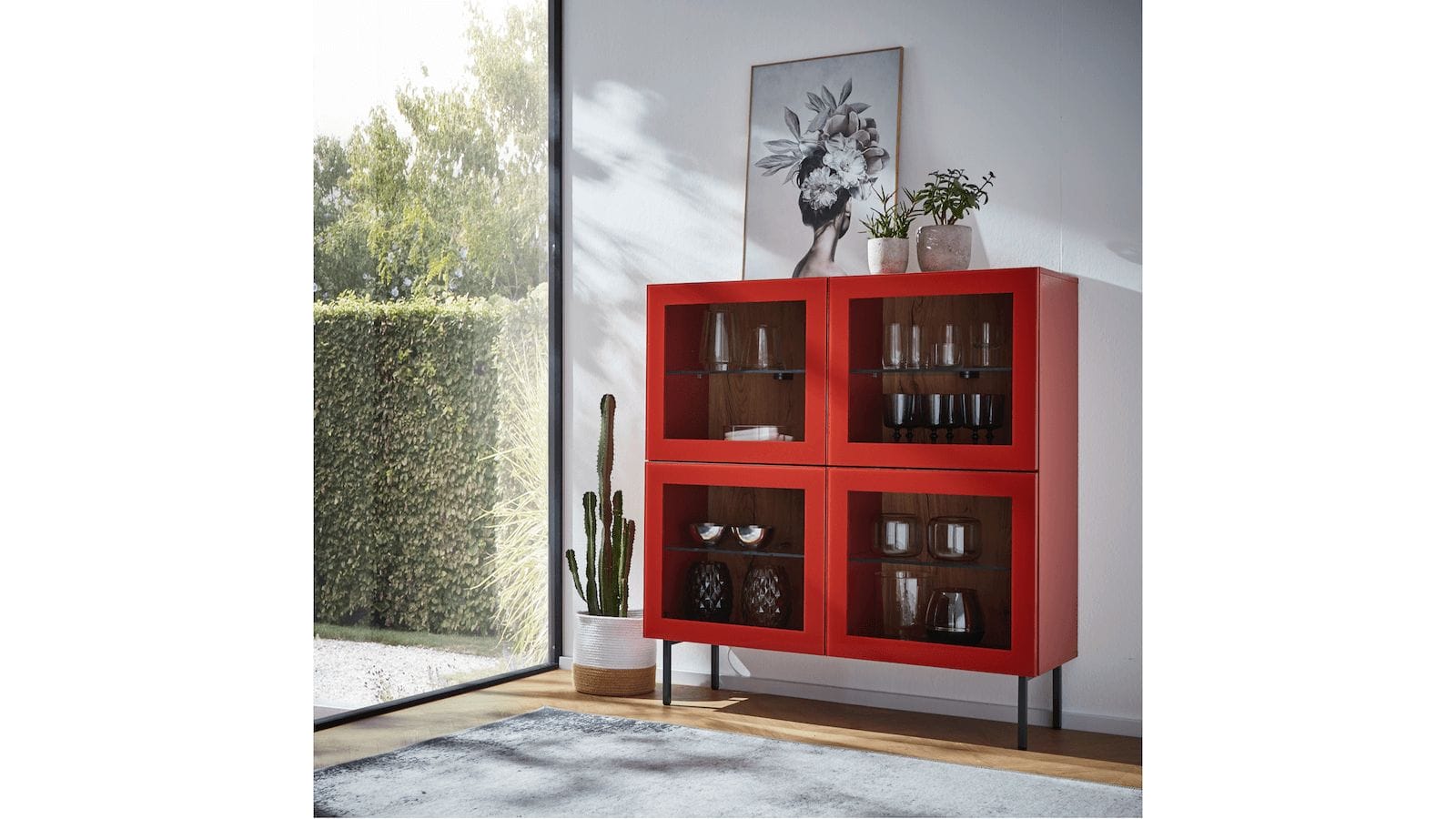 Highboard Palos - Lack, Rot von Global Family