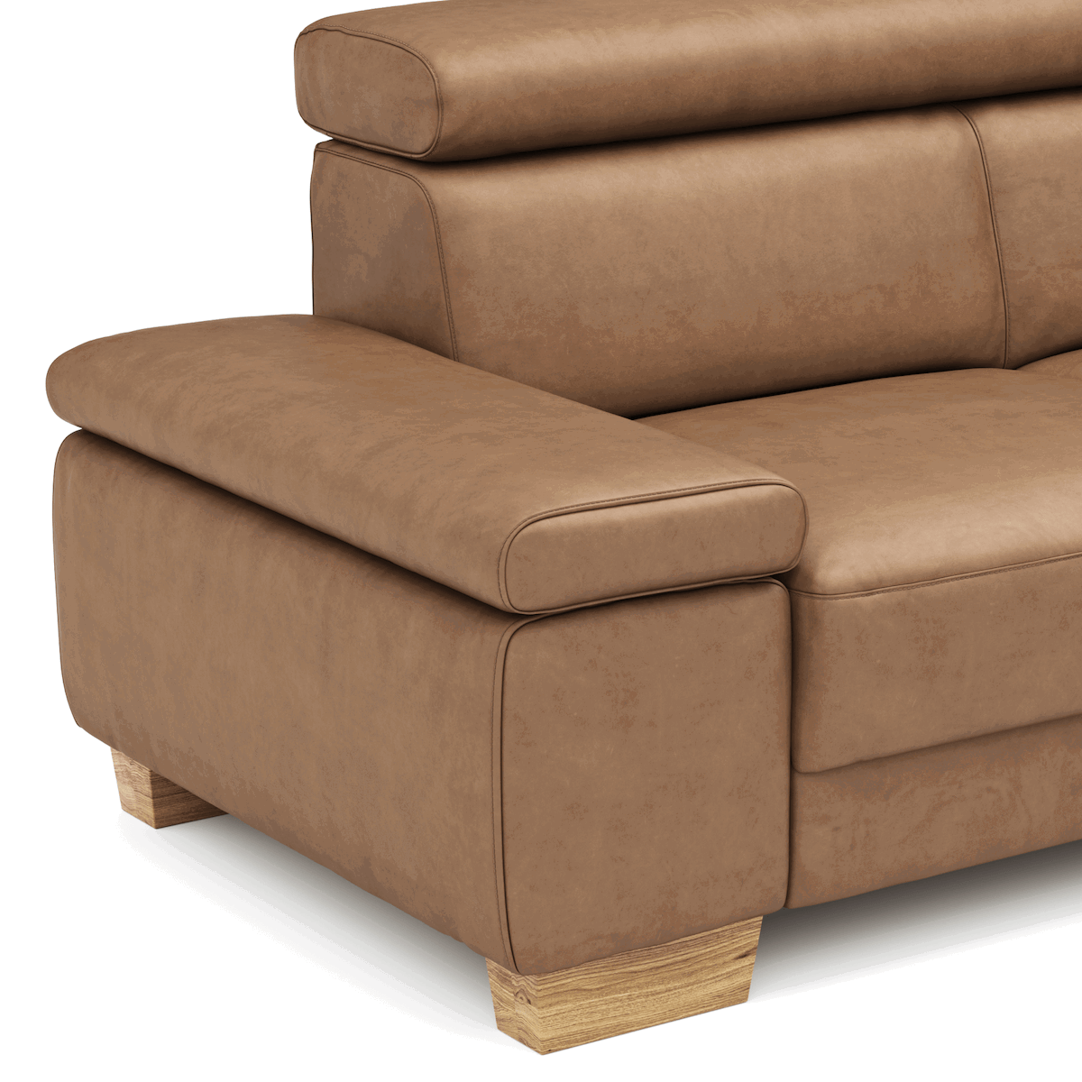 Ecksofa Philadelphia - Ecke links oder rechts, 2,5-Sitzer, Kopfteil verstellbar (manuell), Stoff, Braun von Natura Home