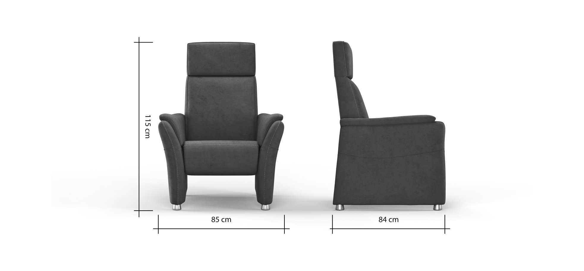 Relaxsessel Arima - Kopf-/Fußteil/Rückenlehne verstellbar, Stoff, Dunkelbraun – Bild 2