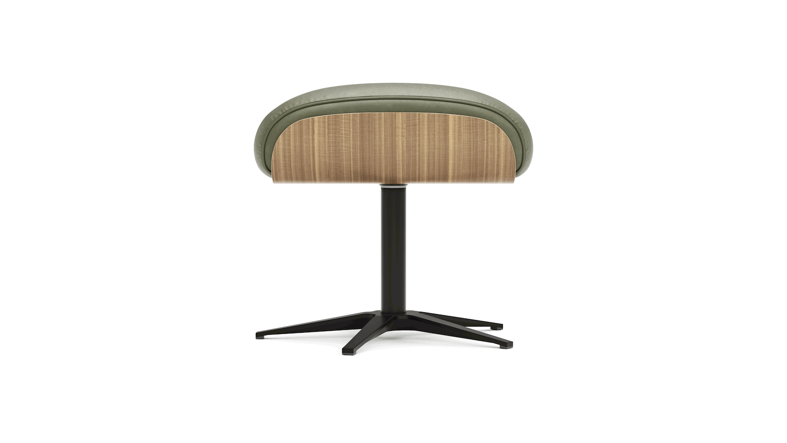 Drehhocker Aberdeen - Größe M, Leder, Moos von Natura Home