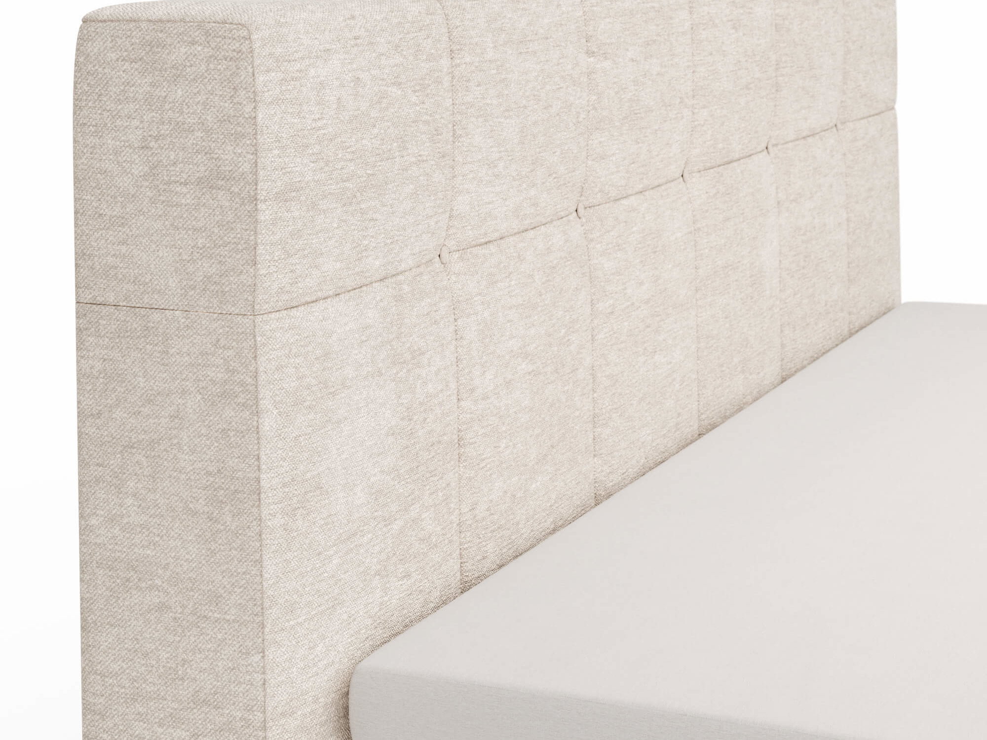 Boxspringbett Alpin von Natura Home, Variante in beige mit Steppung am Kopfteil