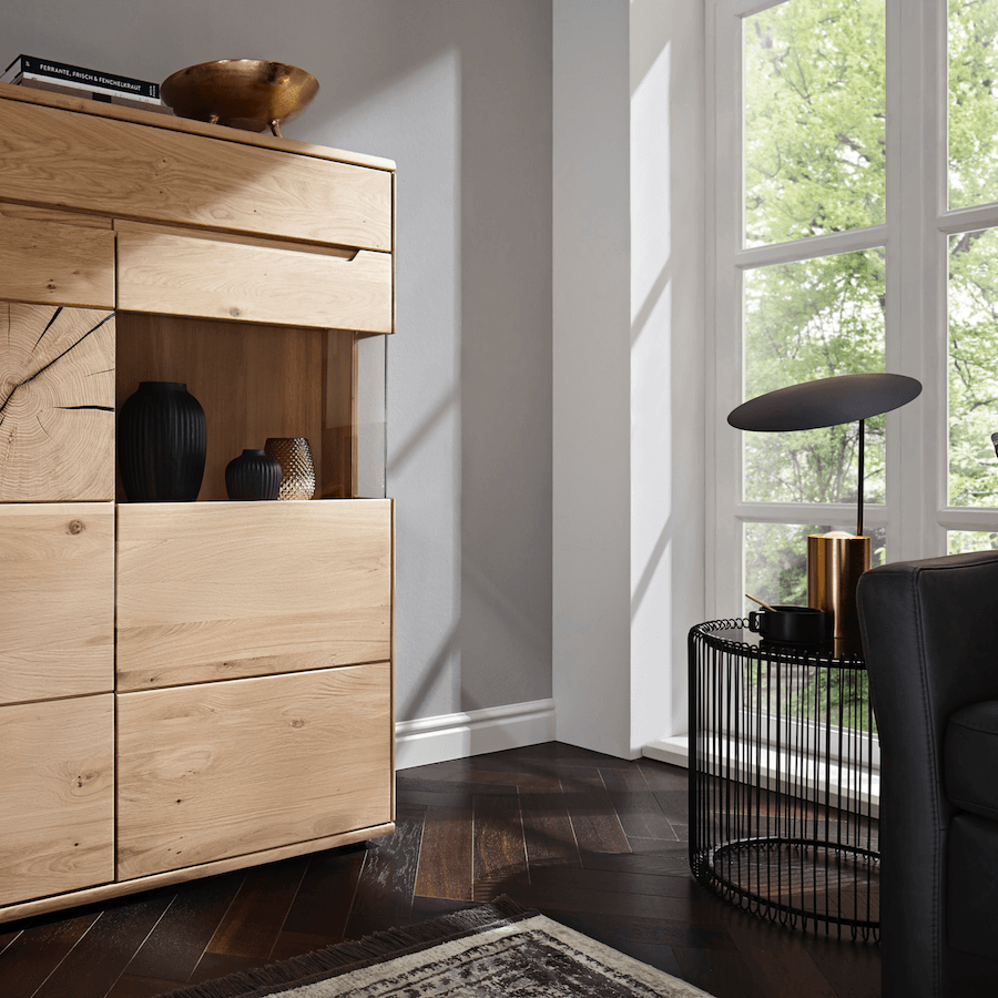Highboard Amora - Wildeiche massiv bianco