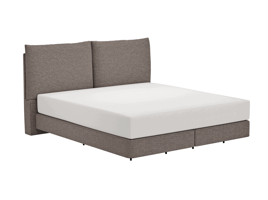 Boxspringbett Alpin von Natura Home, Variante in anthrazit mit gepolstertem Kopfteil