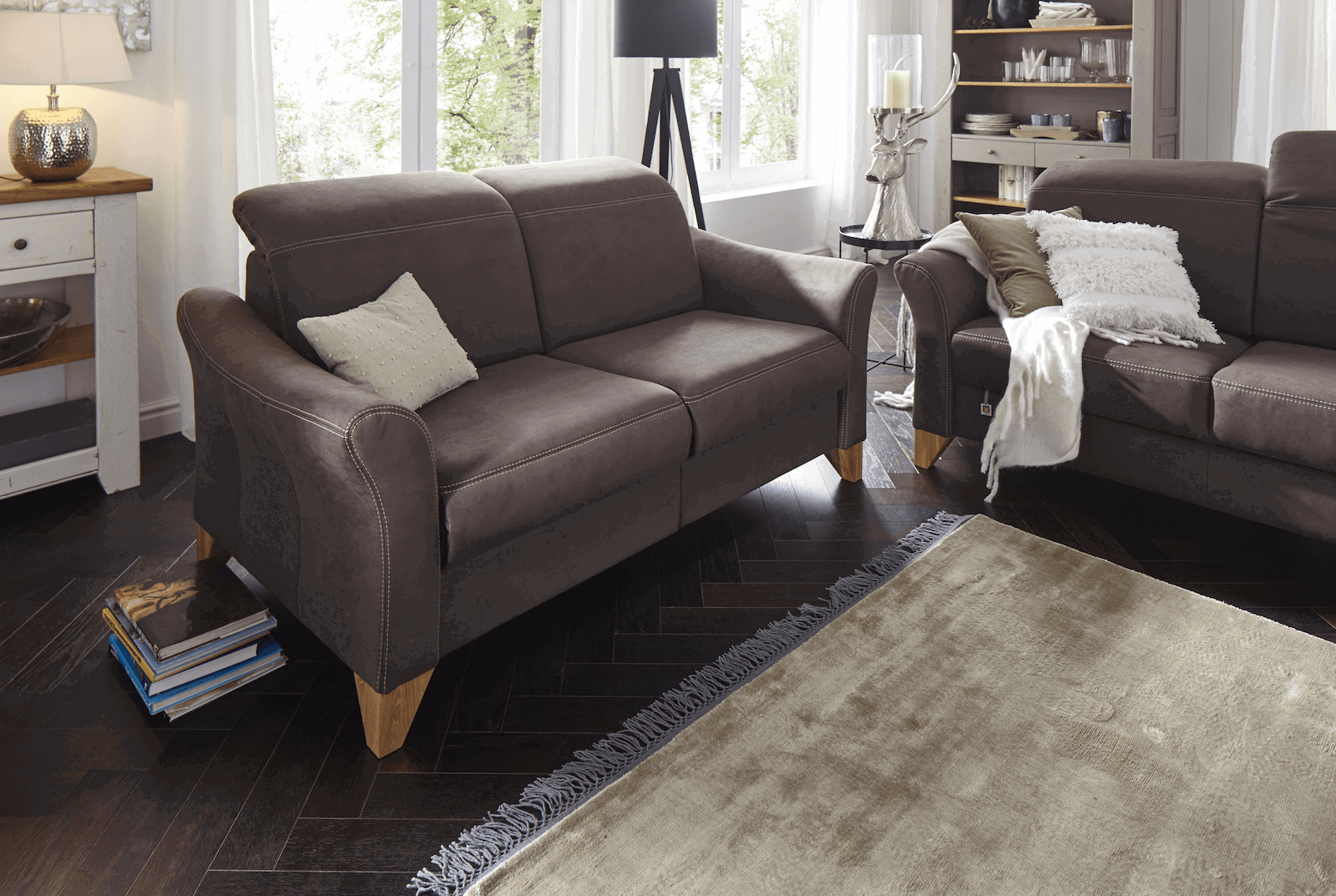Sofa Canterbury - 2,5-Sitzer, Stoff, Dunkelbraun von Lebensart