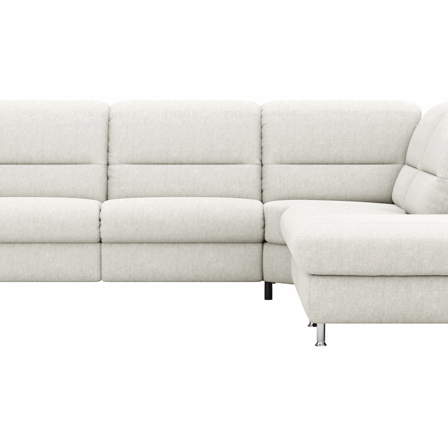 Ecksofa Cornella - 2-Sitzer mit Ecke rechts, Stoff, Creme von Global Comfort