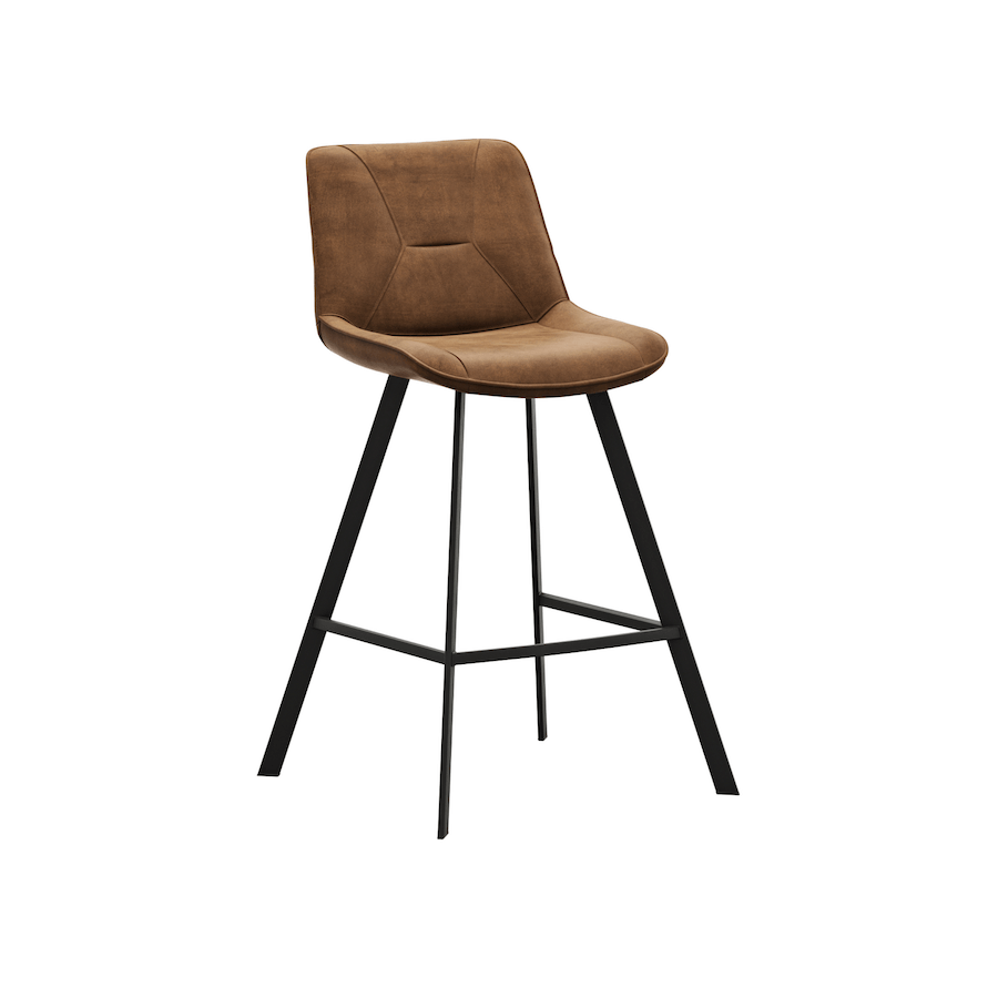 Tresenstuhl Wesley - Stoff, Cognac von Natura Home