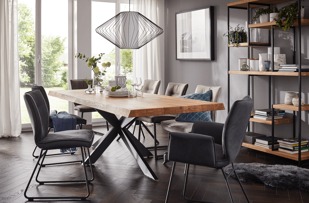 Armlehnstuhl Westmore - Stoff, Anthrazit von Natura Home
