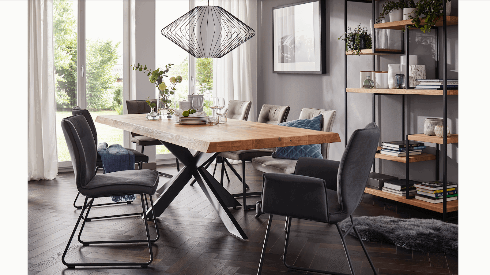 Armlehnstuhl Westmore - Stoff, Anthrazit von Natura Home