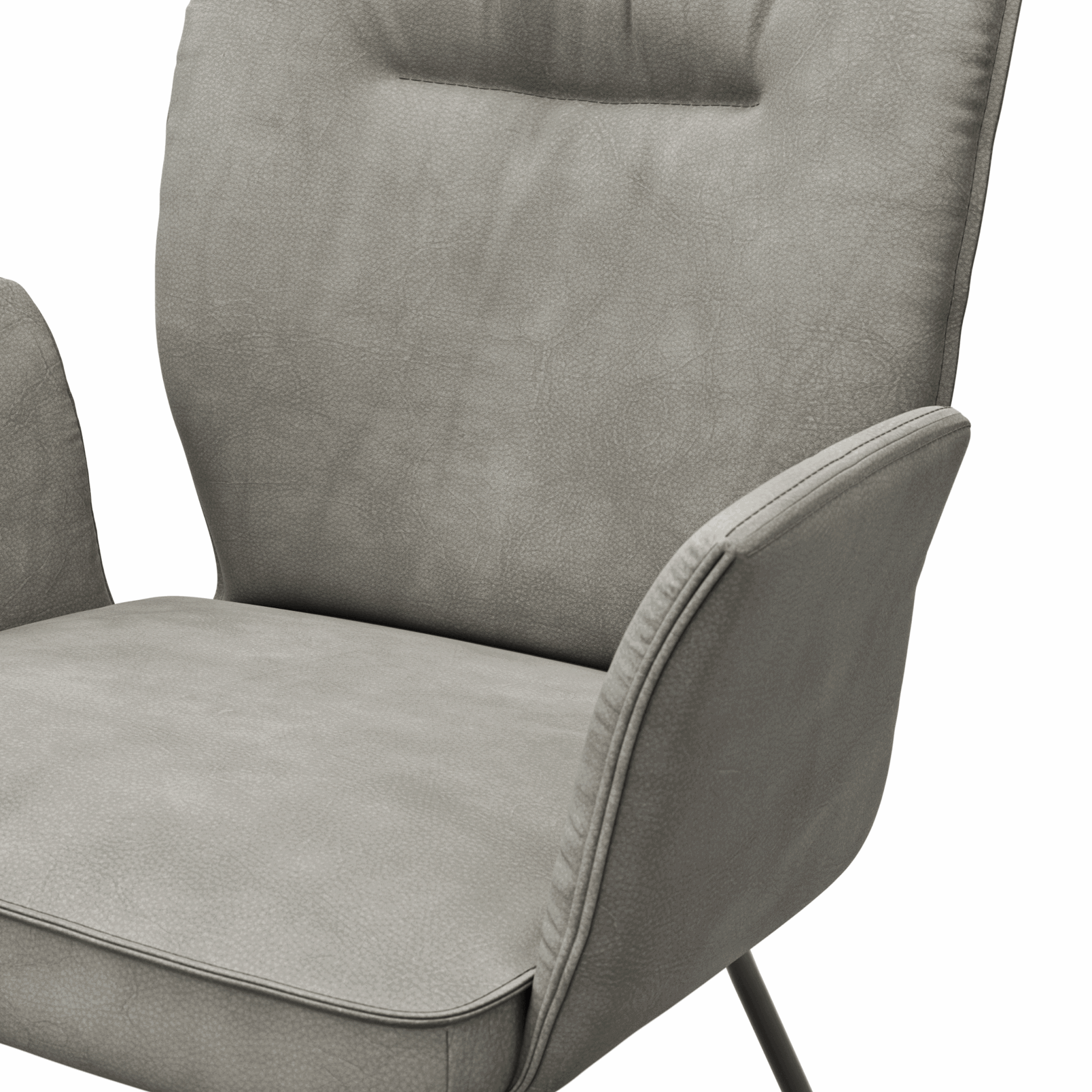 Armlehnstuhl Westmore - Stoff, Silberfarben mit Metallkufen von Natura Home