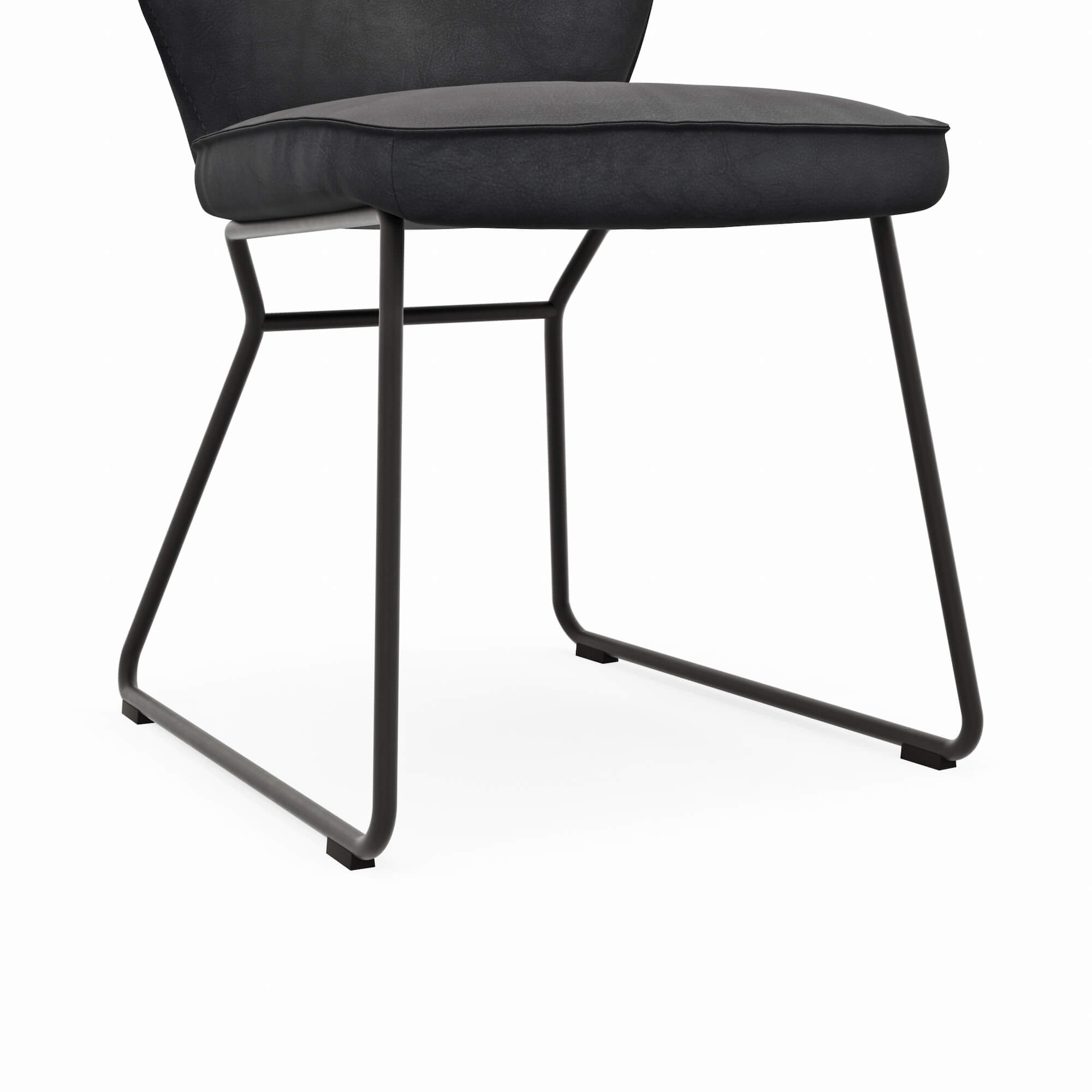Stuhl Westmore von Natura Home, grau mit schwarzen Kufen, Natura Home