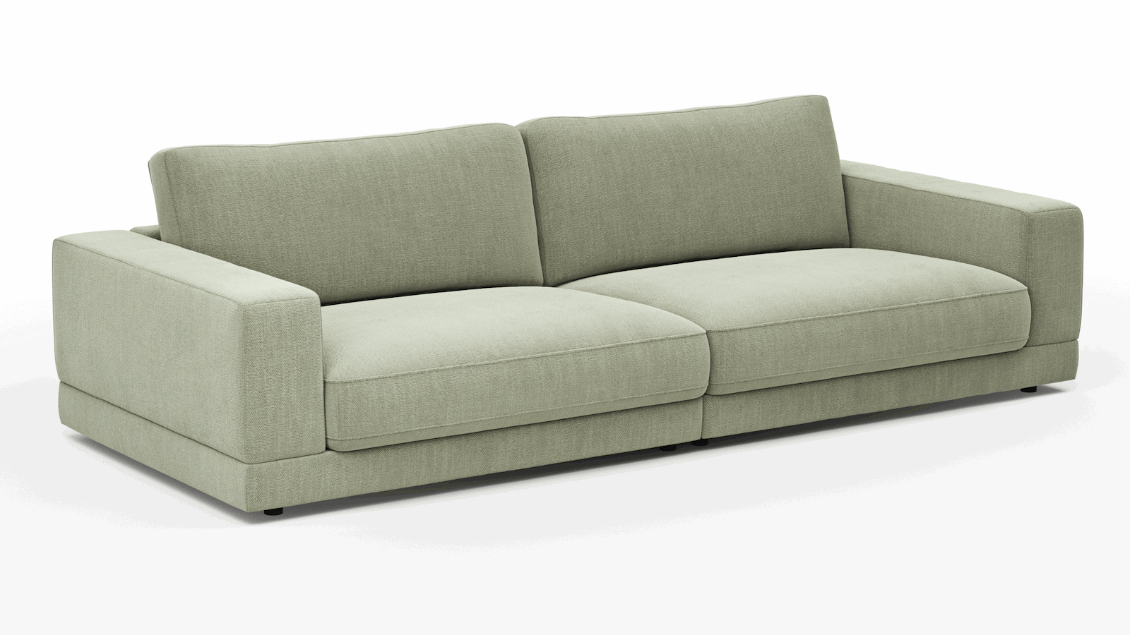 Sofa Juni - 3-Sitzer, Stoff, Lindgrün