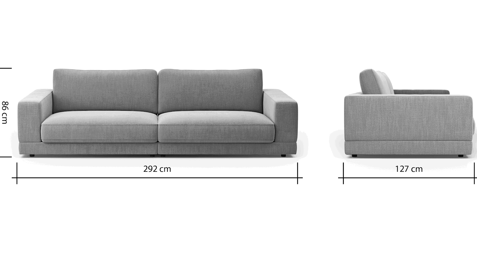 Sofa Juni - 3-Sitzer, Stoff, Lindgrün