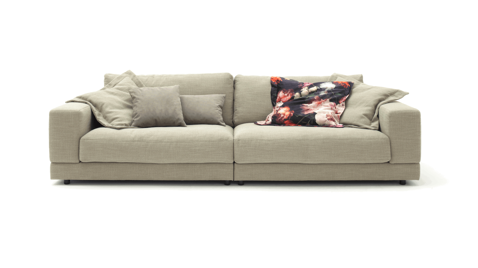 Sofa Juni - 3-Sitzer, Stoff, Lindgrün