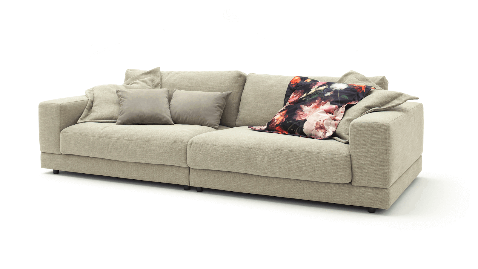 Sofa Juni - 3-Sitzer, Stoff, Lindgrün