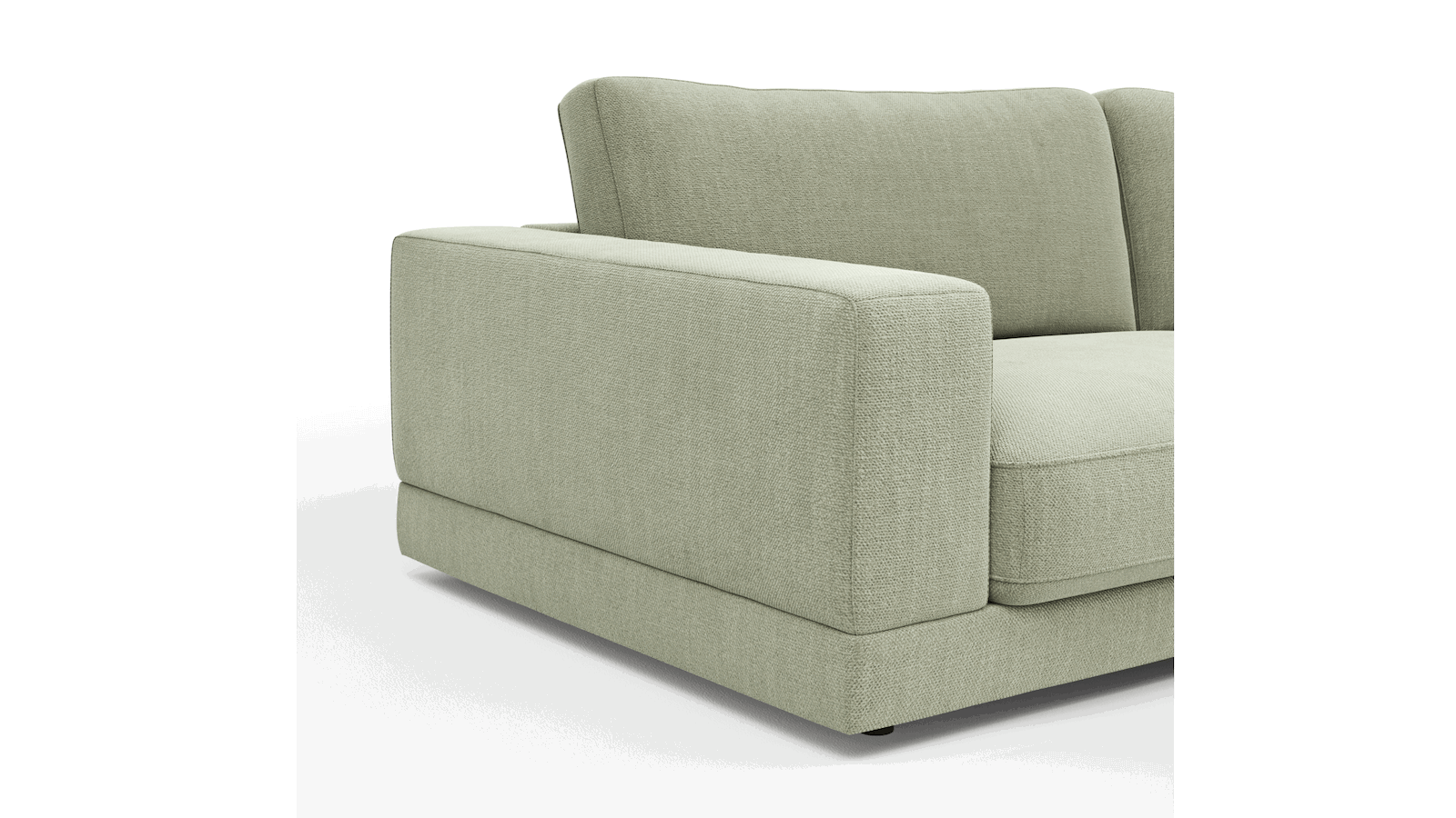 Sofa Juni - 3-Sitzer, Stoff, Lindgrün