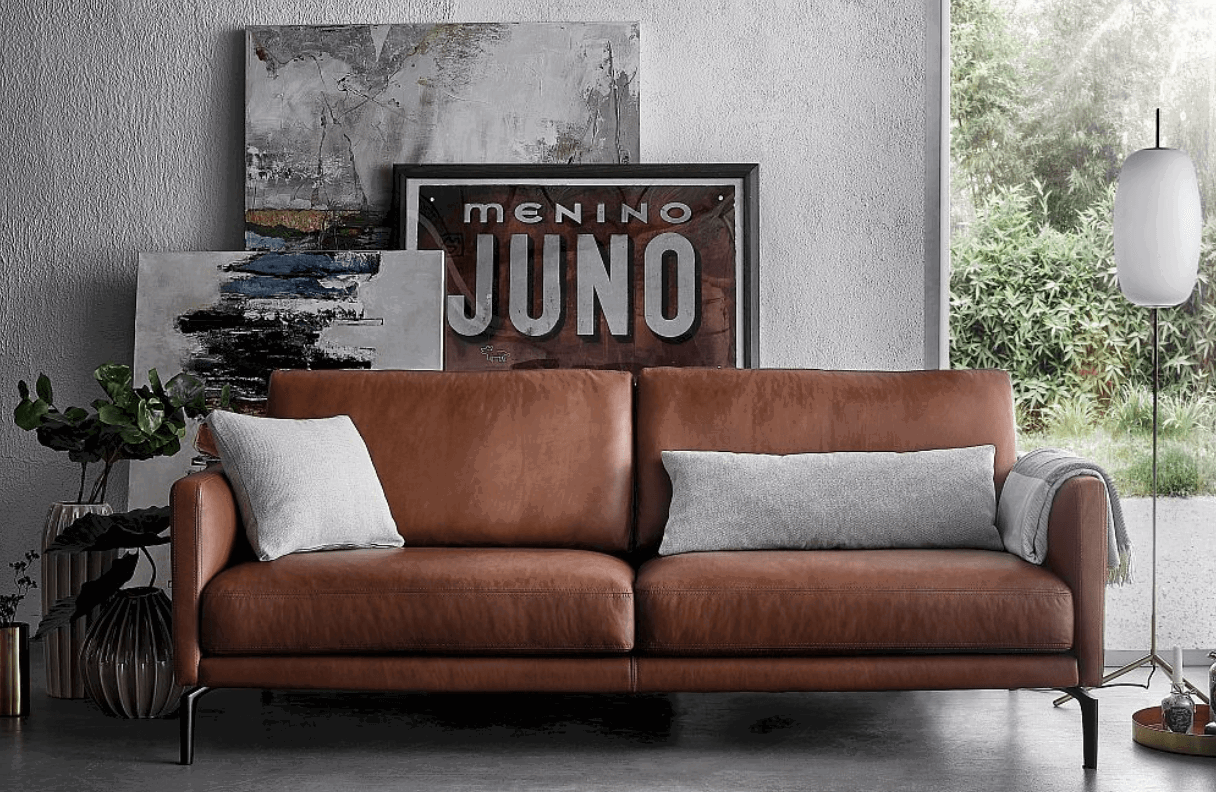 Sofa Cuneo - 2-Sitzer, Leder, Cognac von Contur Einrichten