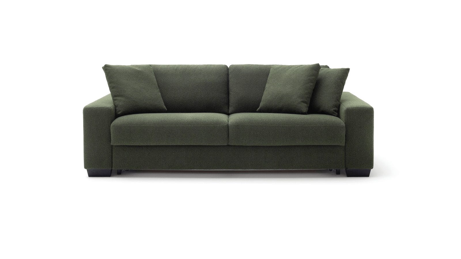 Sofa Nuoro - 3-Sitzer inkl. Schlaffunktion, Stoff, Olivgrün