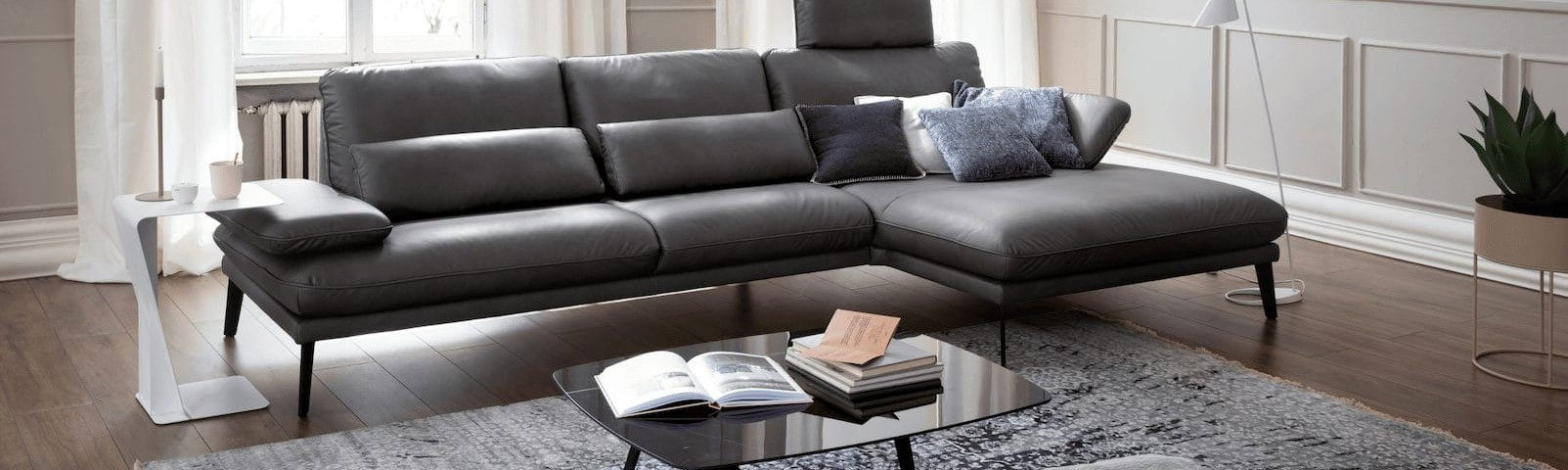 Couchtisch Susa - LBH ca. 90x70x40 cm, Keramik, Schwarz, Marmoroptik