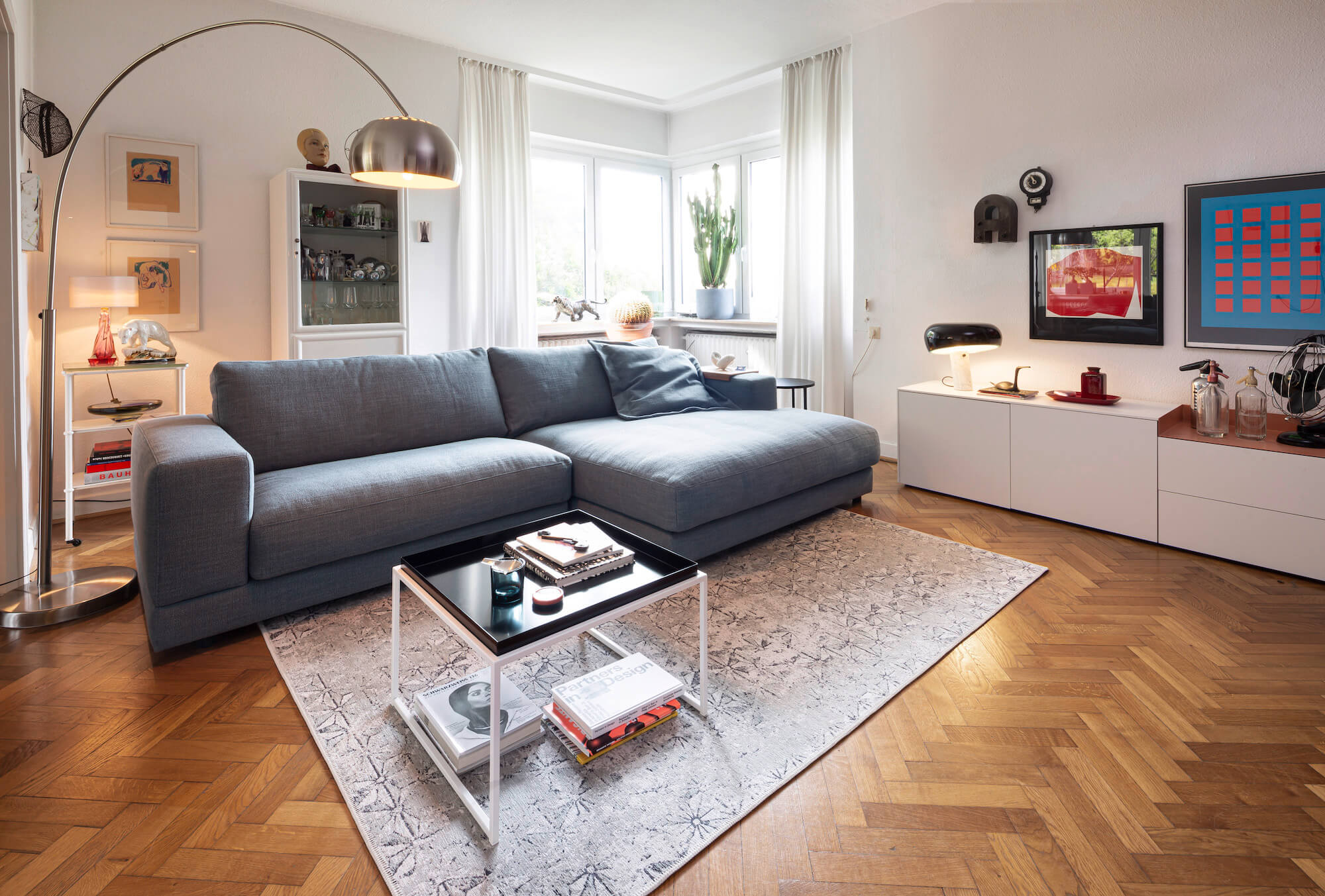 Ecksofa Juni - 1,5-Sitzer mit Longchair rechts, Stoff, Petrol, von Raum.Freunde