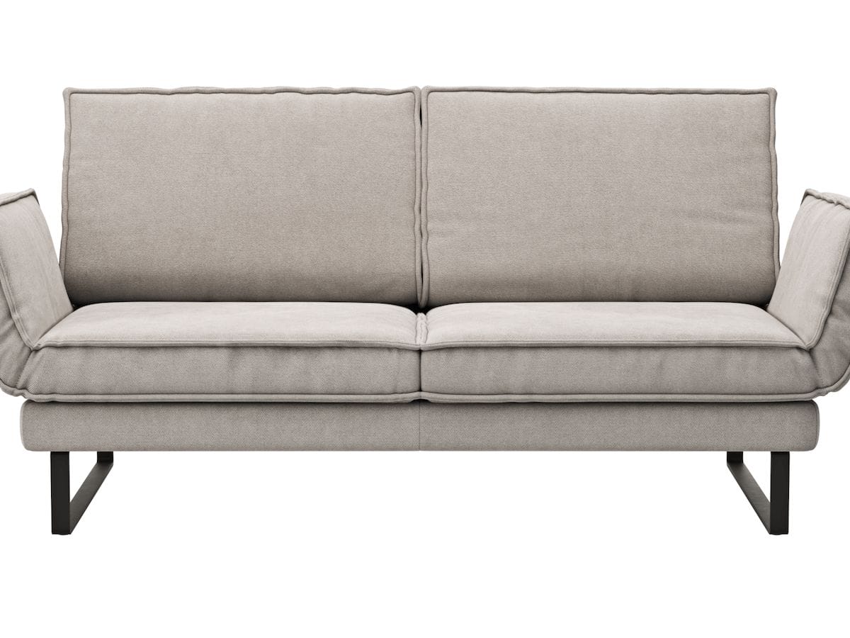 Sofa My - 2,5-Sitzer mit Rückenlehne/Armlehne verstellbar und Drehsitze, Stoff, Hellgrau von Raum.Freunde