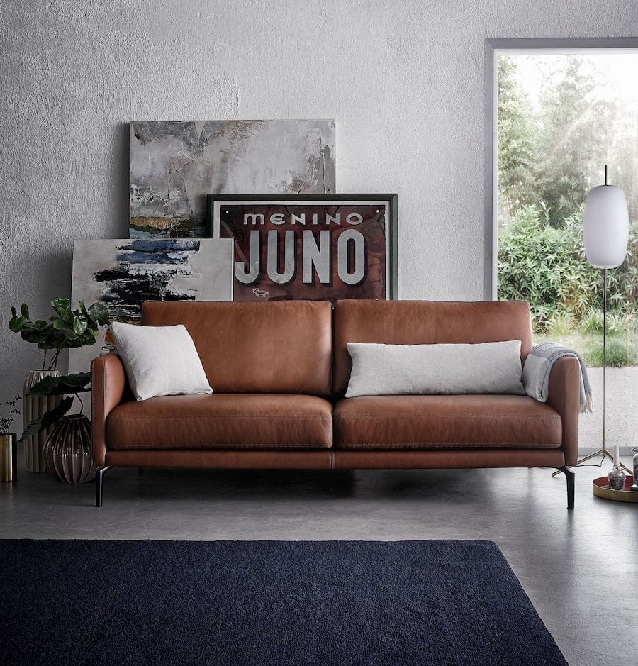 2-Sitzer Sofa in Leder-Cognac