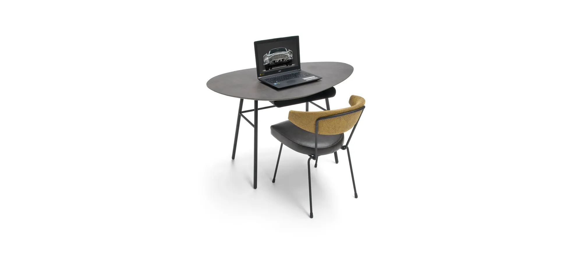 Schreibtisch Fano - LBH 121x75x74,5 cm, HPL, Graubraun – Bild 3