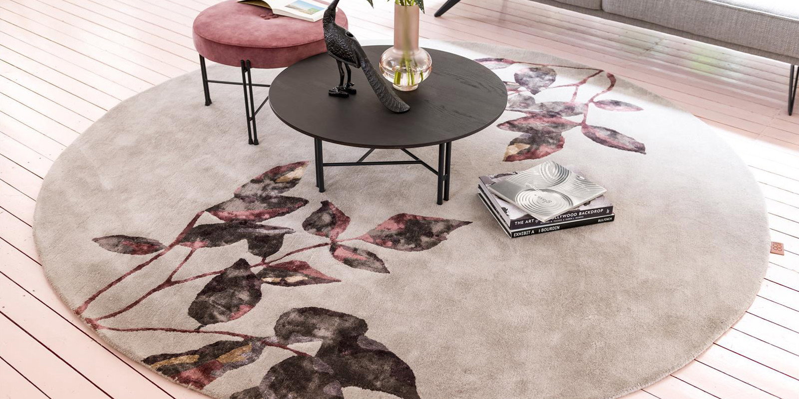 teppich floral rund