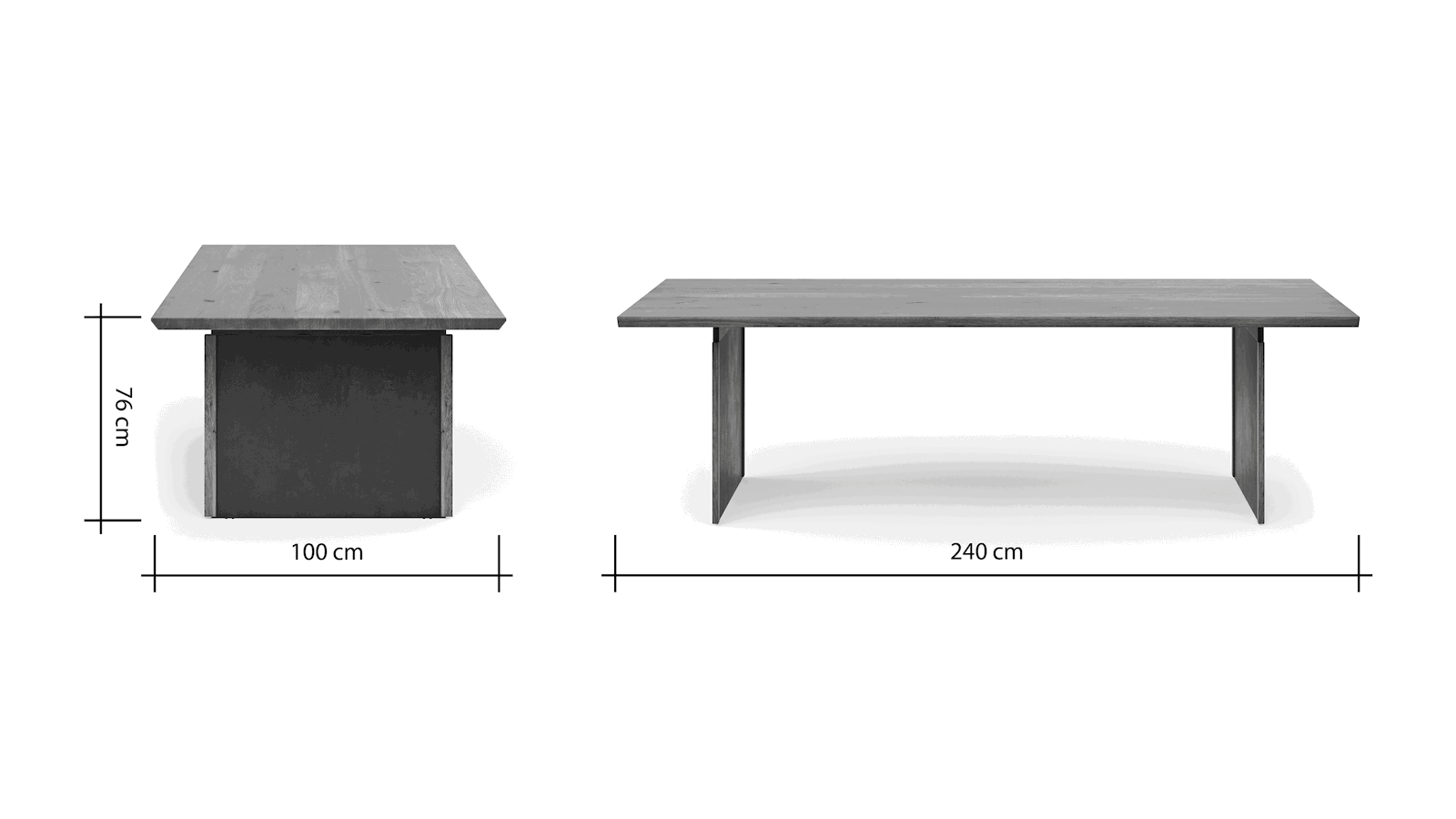 Esstisch Bakersfield - LB ca. 240x100 cm, Asteiche massiv, barrique von Natura Home
