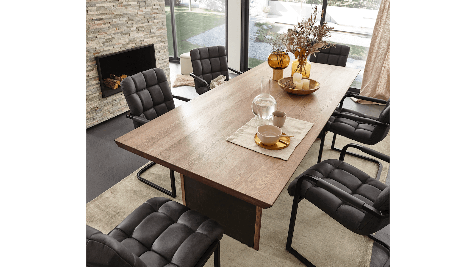 Esstisch Bakersfield - LB ca. 240x100 cm, Asteiche massiv, barrique von Natura Home