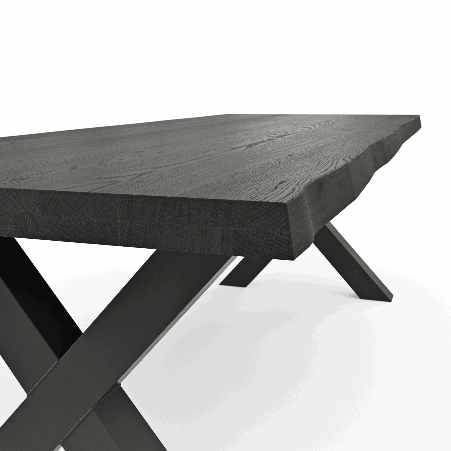 Esstisch Clifton - LB ca. 260x100 cm, Zerreiche massiv, Smoke von Natura Home